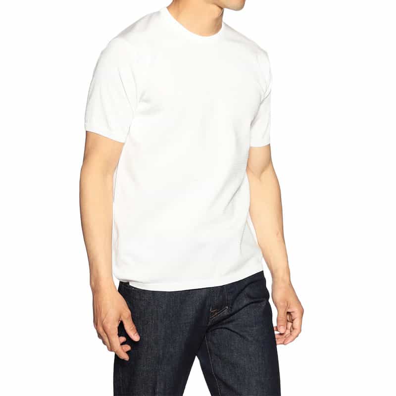 BARNEYS NEW YORK マイクロボーダーニットソー WHITE