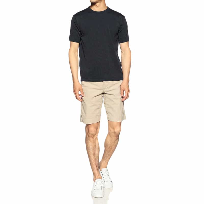 BARNEYS NEW YORK マイクロボーダーニットソー NAVY