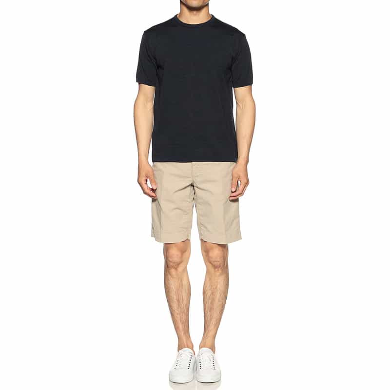 BARNEYS NEW YORK マイクロボーダーニットソー NAVY