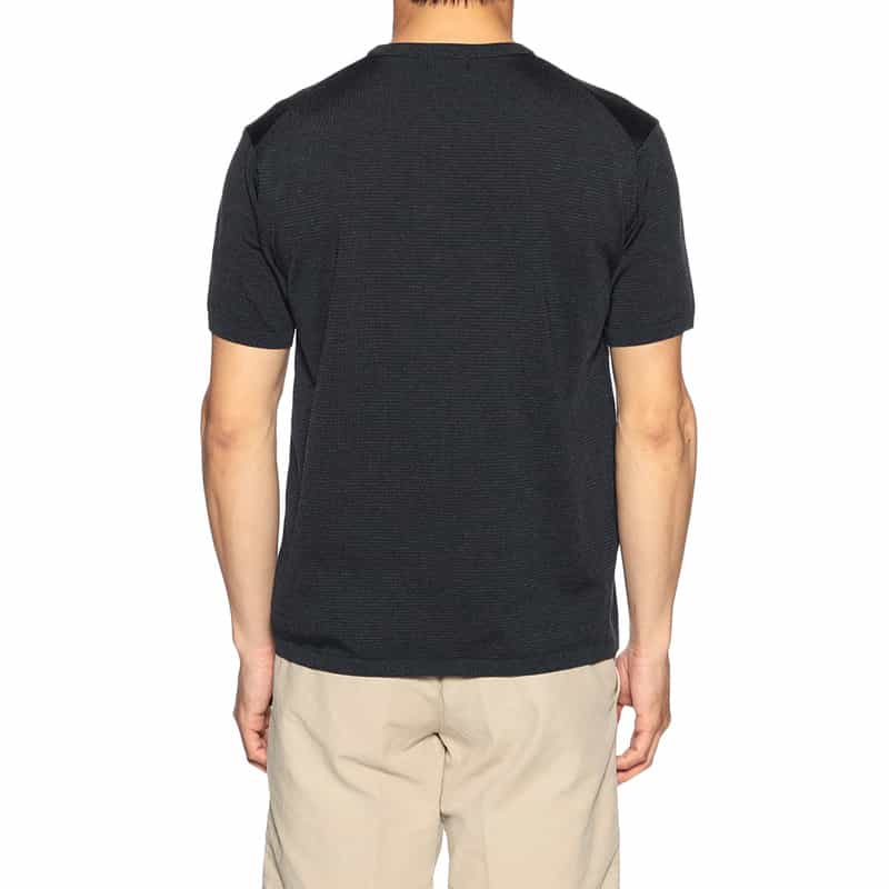 BARNEYS NEW YORK マイクロボーダーニットソー NAVY