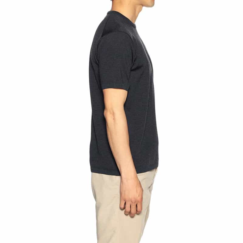 BARNEYS NEW YORK マイクロボーダーニットソー NAVY