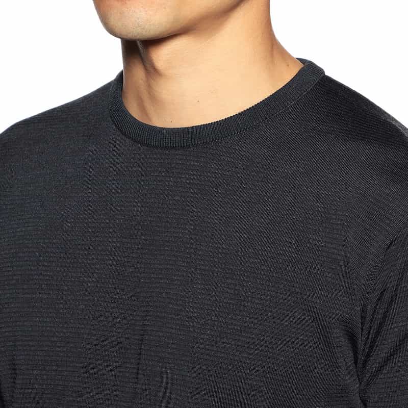 BARNEYS NEW YORK マイクロボーダーニットソー NAVY