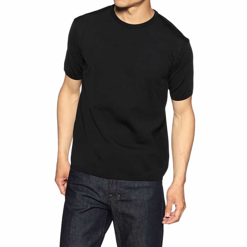 BARNEYS NEW YORK マイクロボーダーニットソー BLACK