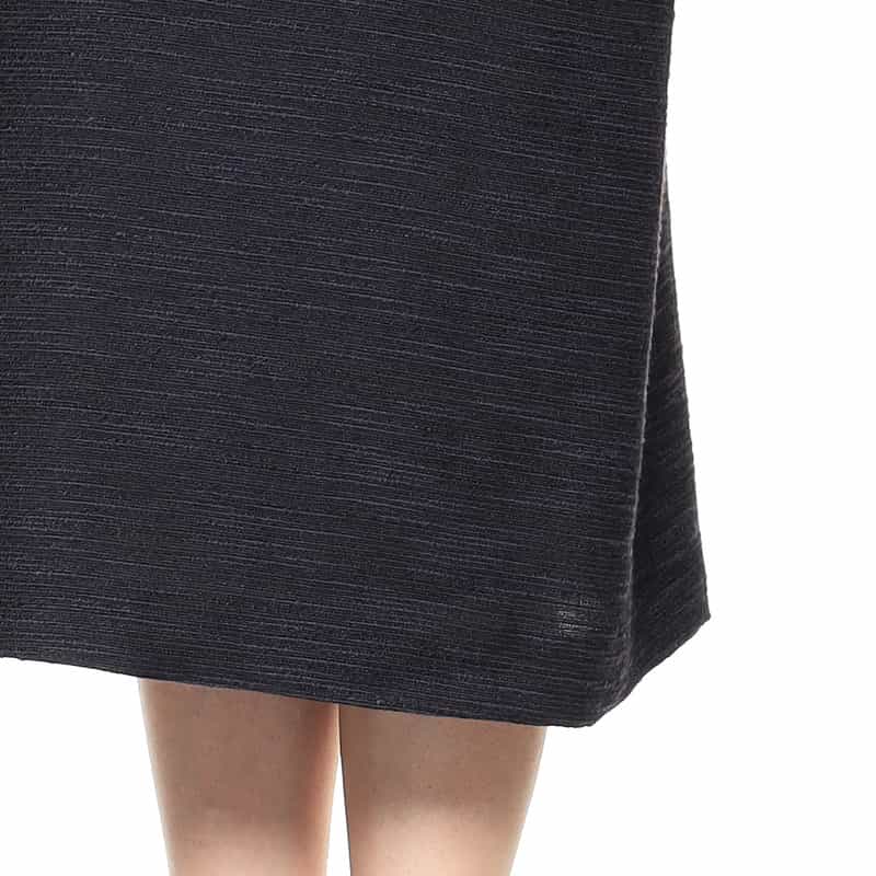 BARNEYS NEW YORK ミックスツィードバルーンスリーブドレス NAVY