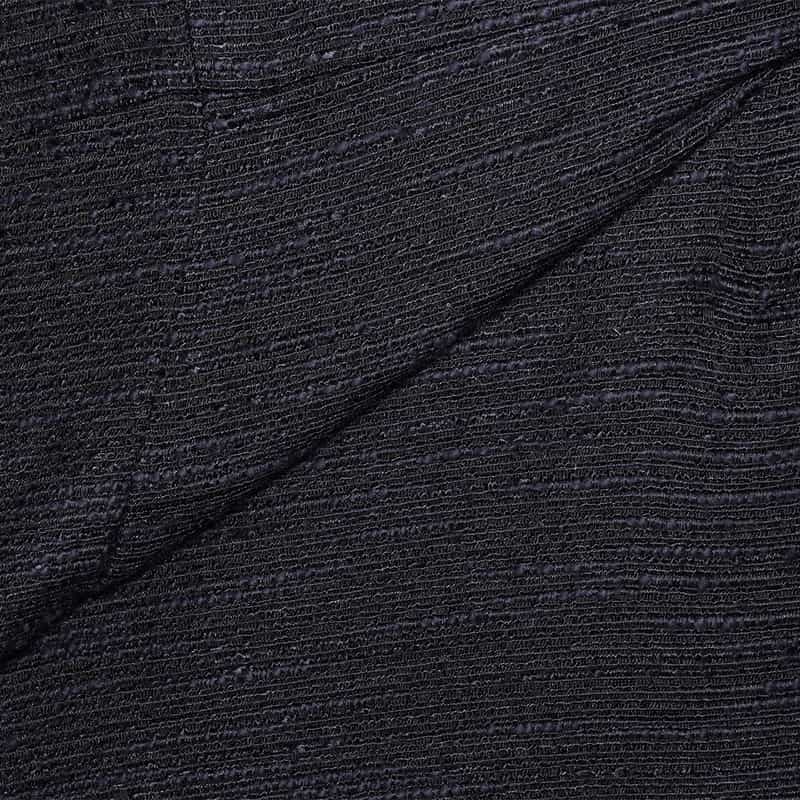 BARNEYS NEW YORK ミックスツィードバルーンスリーブドレス NAVY