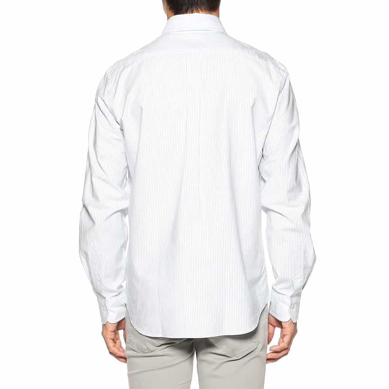 BARNEYS NEW YORK アメリカンシーアイランドコットンストライプシャツ LIGHT BLUE