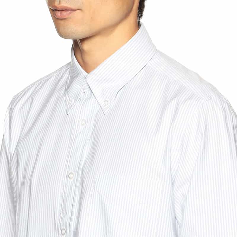 BARNEYS NEW YORK アメリカンシーアイランドコットンストライプシャツ LIGHT BLUE