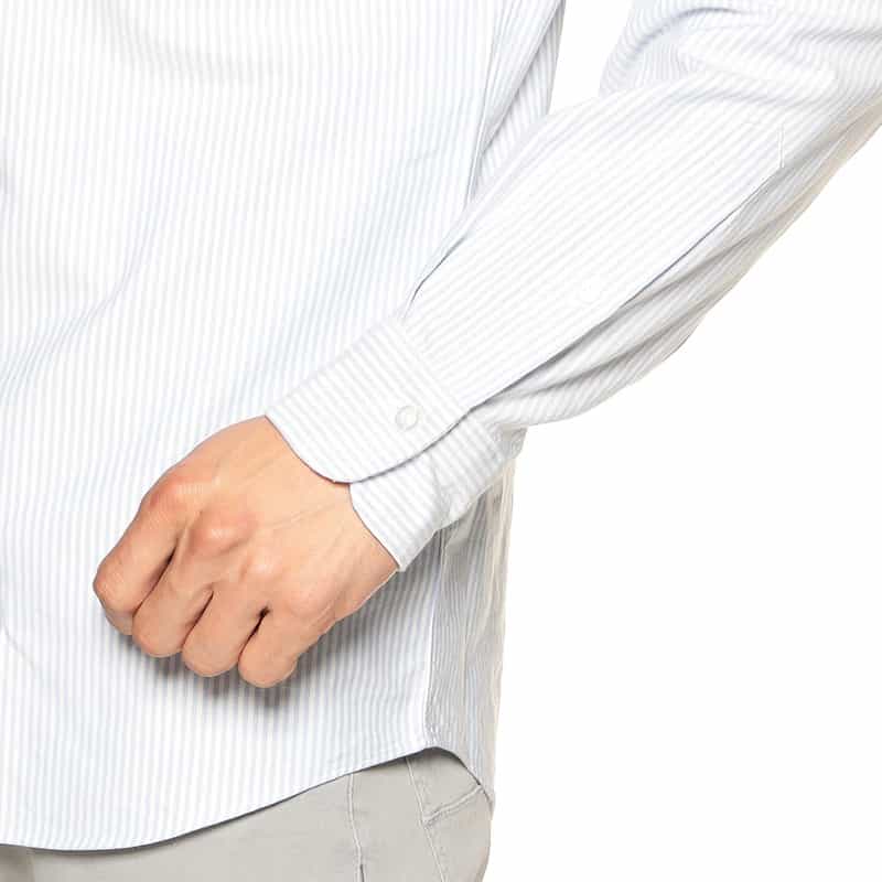 BARNEYS NEW YORK アメリカンシーアイランドコットンストライプシャツ LIGHT BLUE