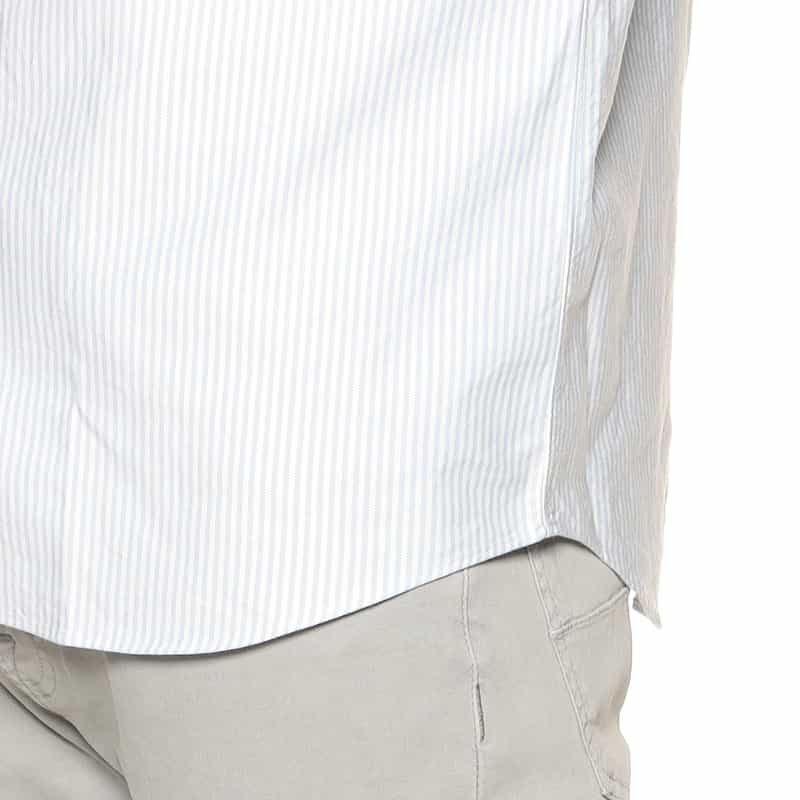 BARNEYS NEW YORK アメリカンシーアイランドコットンストライプシャツ LIGHT BLUE