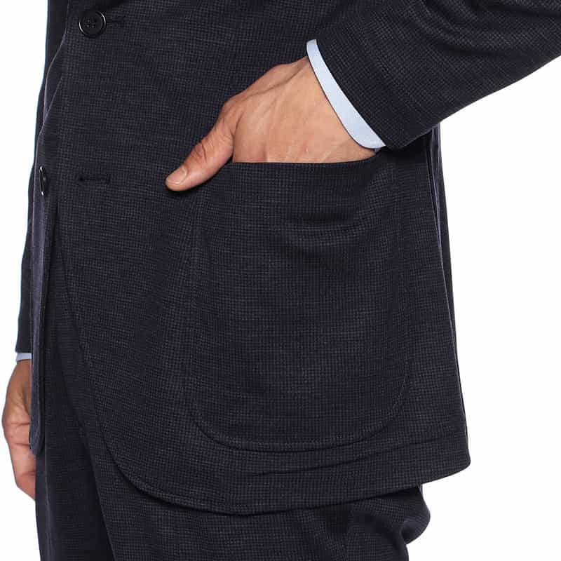 BARNEYS NEW YORK セットアップ千鳥柄ジャージージャケット NAVY