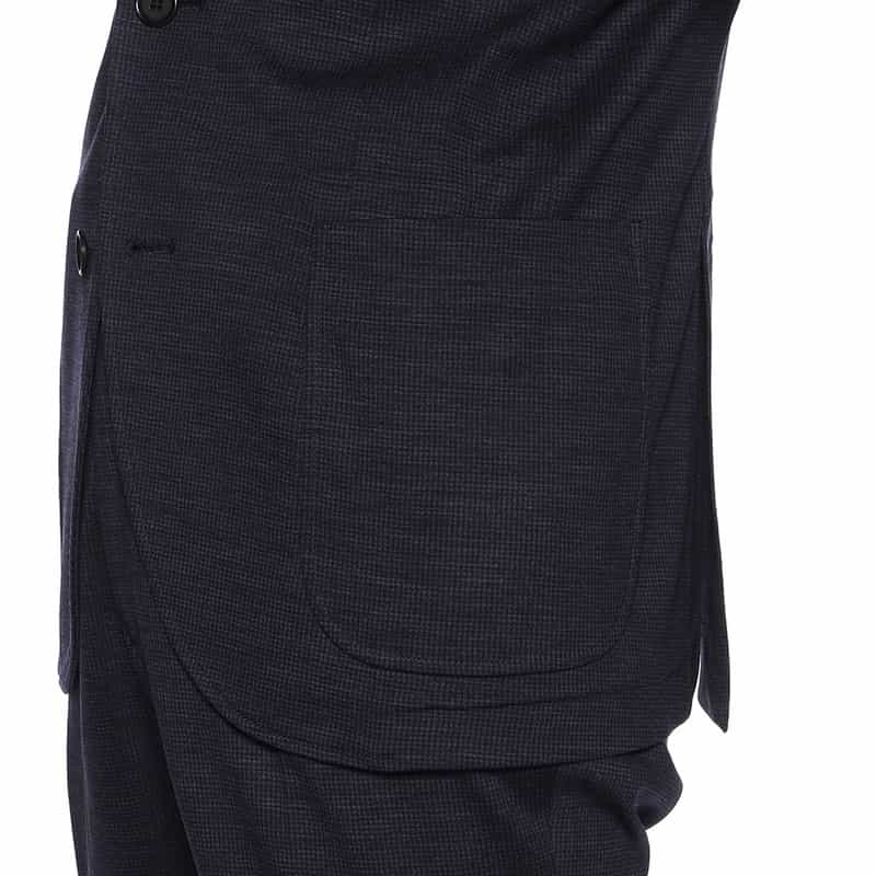 BARNEYS NEW YORK セットアップ千鳥柄ジャージージャケット NAVY