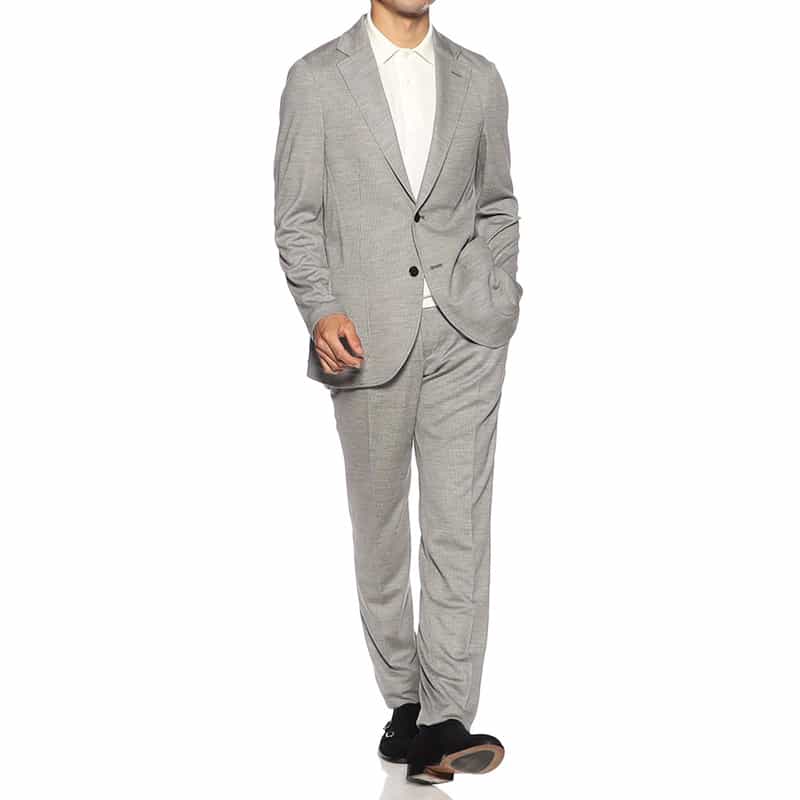 BARNEYS NEW YORK セットアップ千鳥柄ジャージージャケット LIGHT GRAY