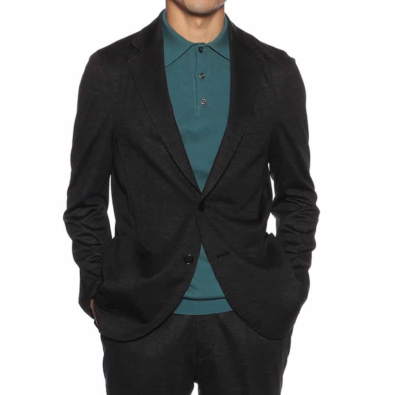 BARNEYS NEW YORK セットアップ千鳥柄ジャージージャケット DARK GRAY