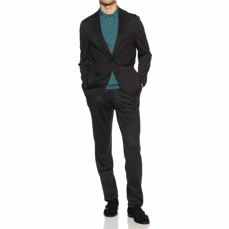 BARNEYS NEW YORK セットアップ千鳥柄ジャージージャケット DARK GRAY