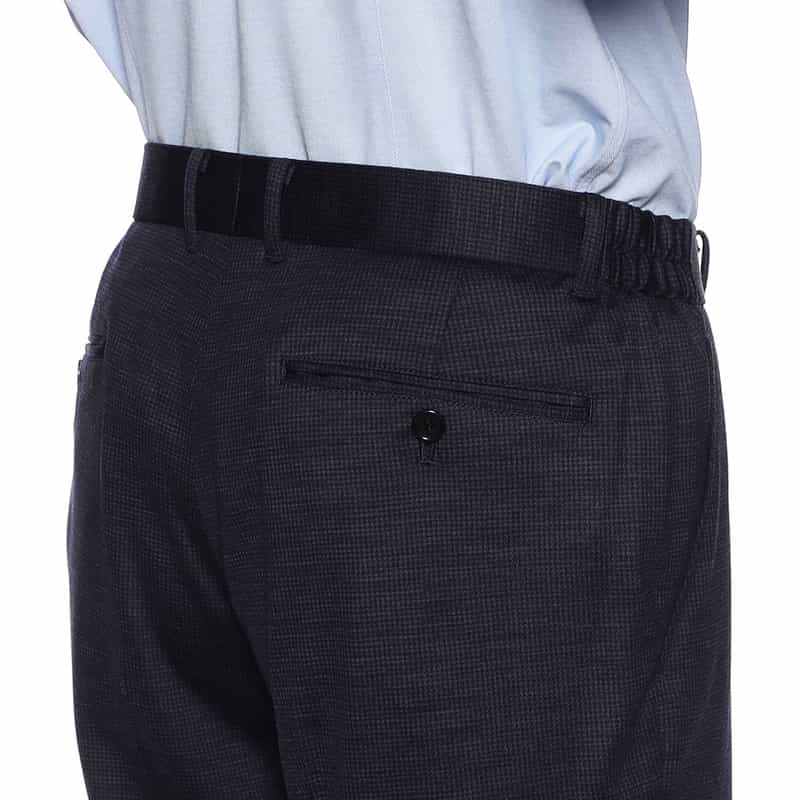 BARNEYS NEW YORK セットアップ千鳥柄ジャージーパンツ NAVY