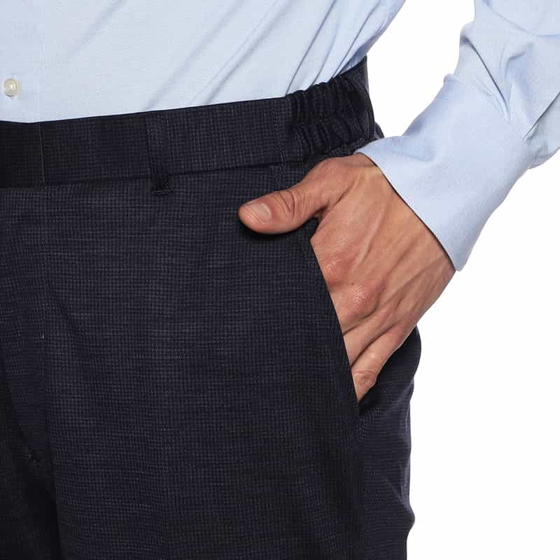 BARNEYS NEW YORK セットアップ千鳥柄ジャージーパンツ NAVY