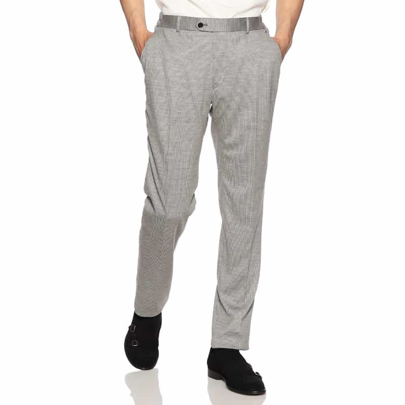 BARNEYS NEW YORK セットアップ千鳥柄ジャージーパンツ LIGHT GRAY