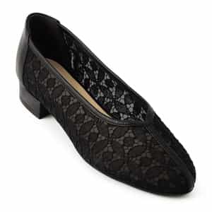 BARNEY’S NEW YORK レースフラットパンプス　37.5 美品 ポインテッドトゥ フラット バレエシューズ（2206800）｜BARNEYS