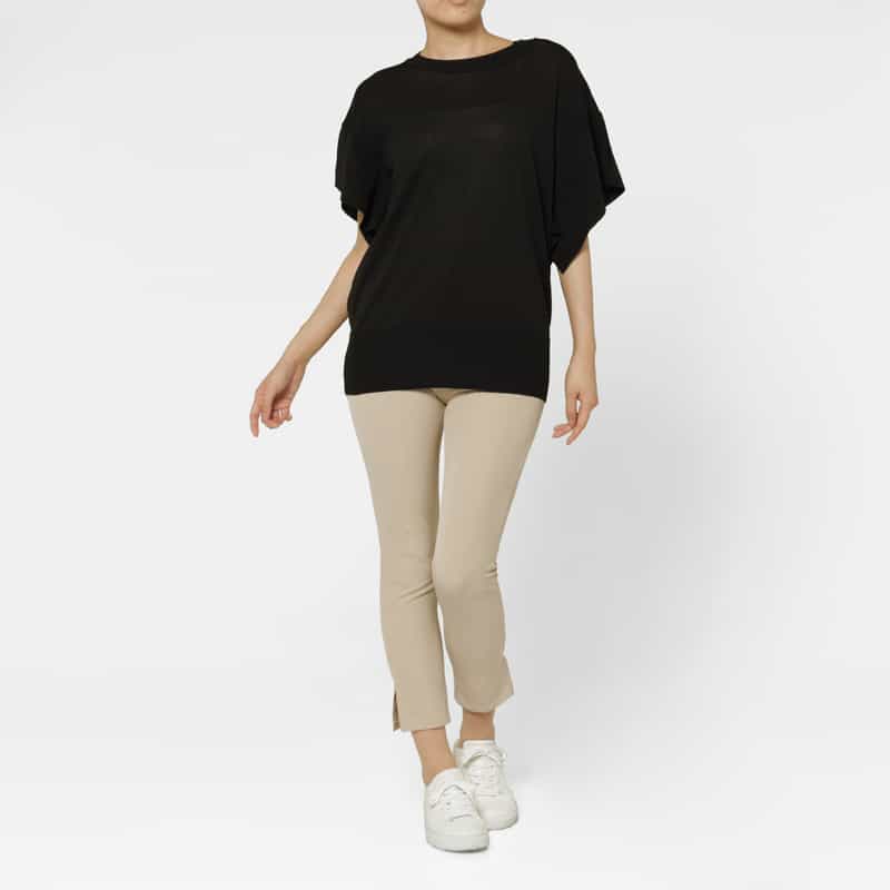 BARNEYS NEW YORK ウォッシャブル サイドスリットスリムパンツ BEIGE