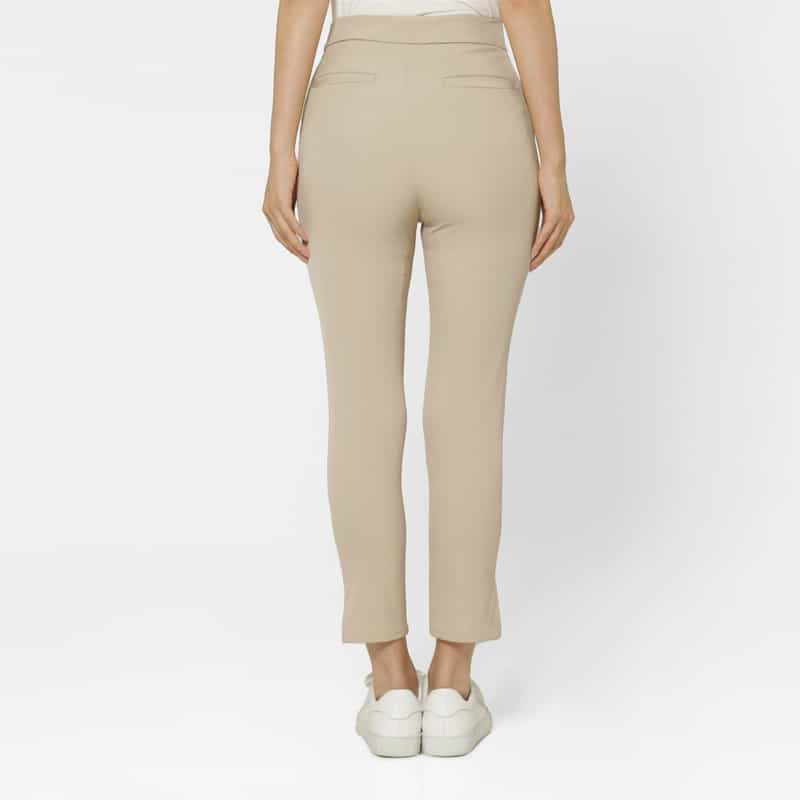 BARNEYS NEW YORK ウォッシャブル サイドスリットスリムパンツ BEIGE