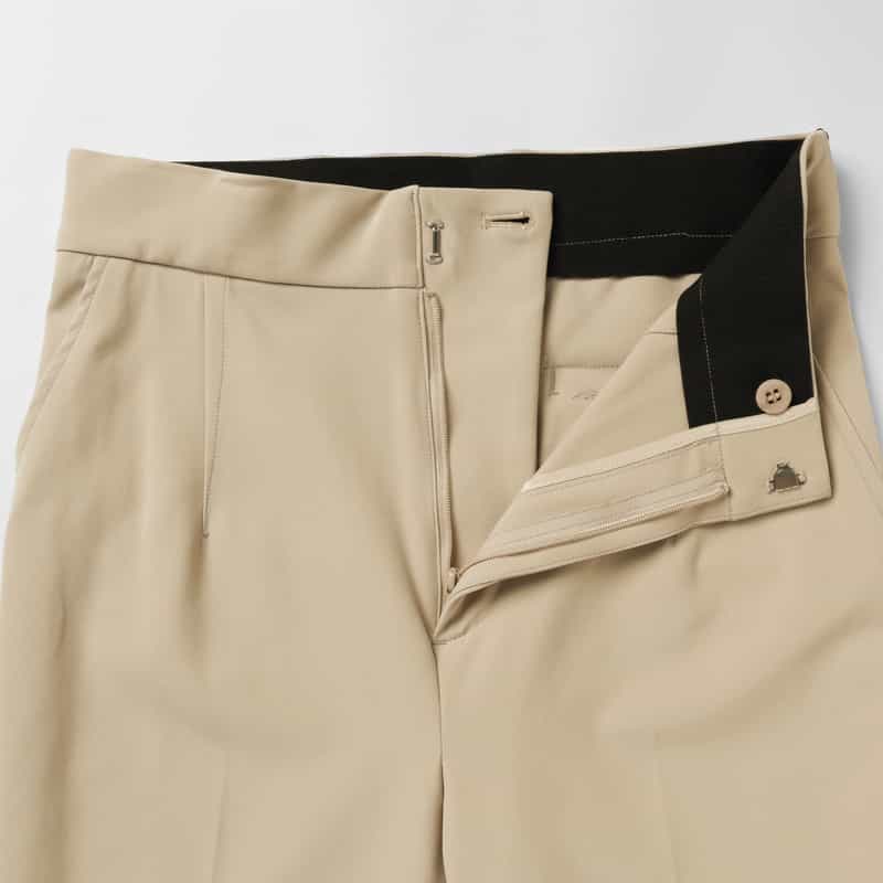 BARNEYS NEW YORK ウォッシャブル サイドスリットスリムパンツ BEIGE