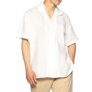 バーニーズ　ニューヨーク限定リネンオープンカラーシャツ