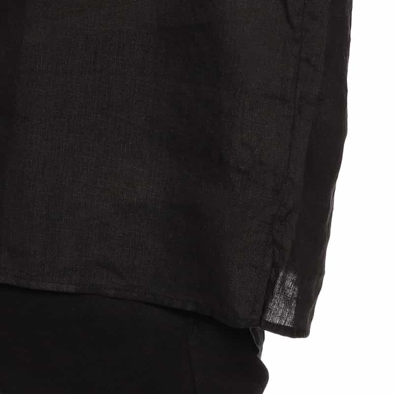 GIVE LIFE バーニーズ　ニューヨーク限定リネンオープンカラーシャツ BLACK