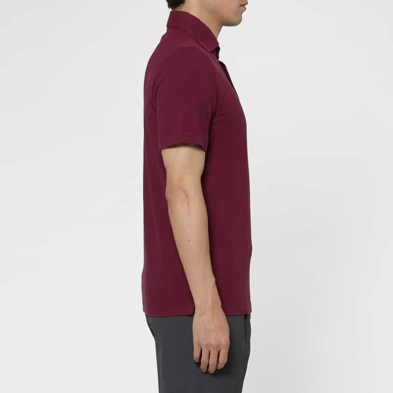 BARNEYS NEW YORK 鹿の子素材コットンポロシャツ WINE