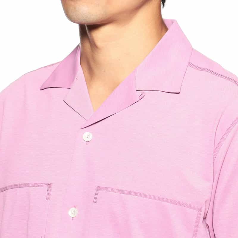 BARNEYS NEW YORK 鹿の子オープンカラーシャツ PINK