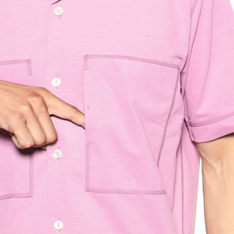 BARNEYS NEW YORK 鹿の子オープンカラーシャツ PINK