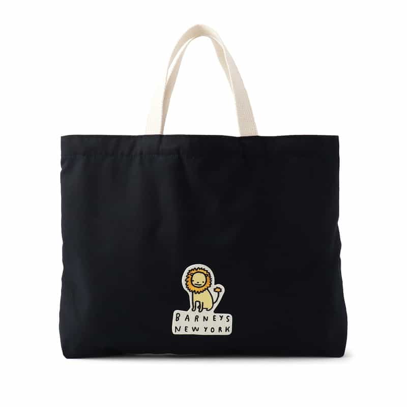 BARNEYS NEW YORK ライオンワッペン付きレッスンバッグ NAVY