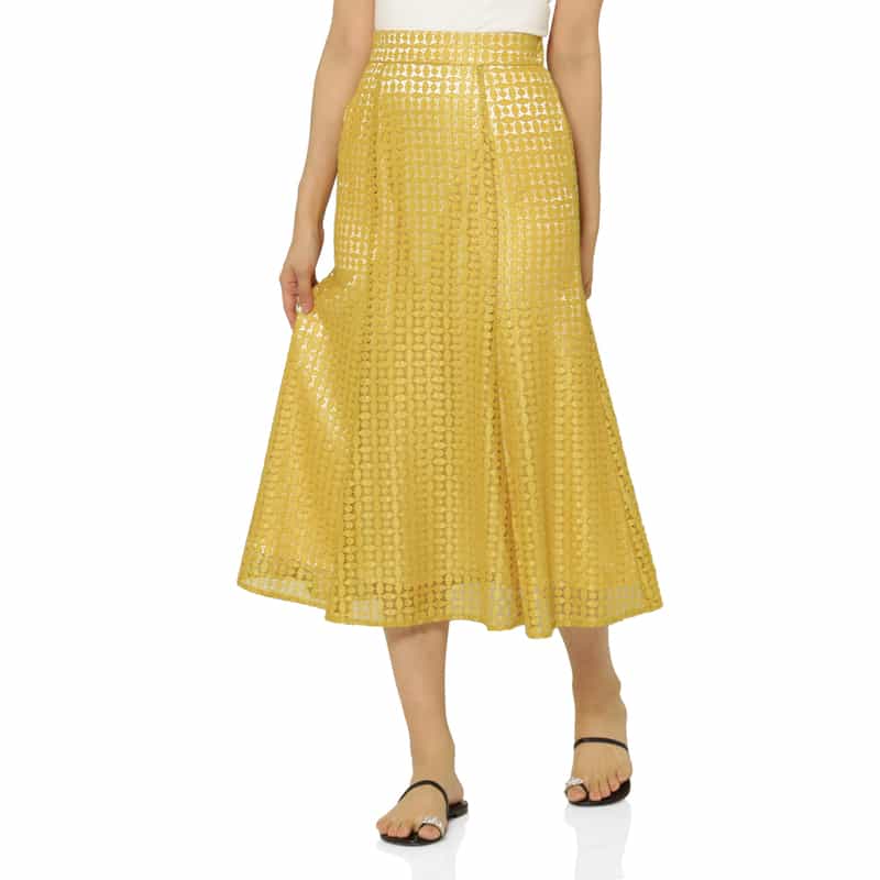 BARNEYS NEW YORK レース マーメイドスカート YELLOW