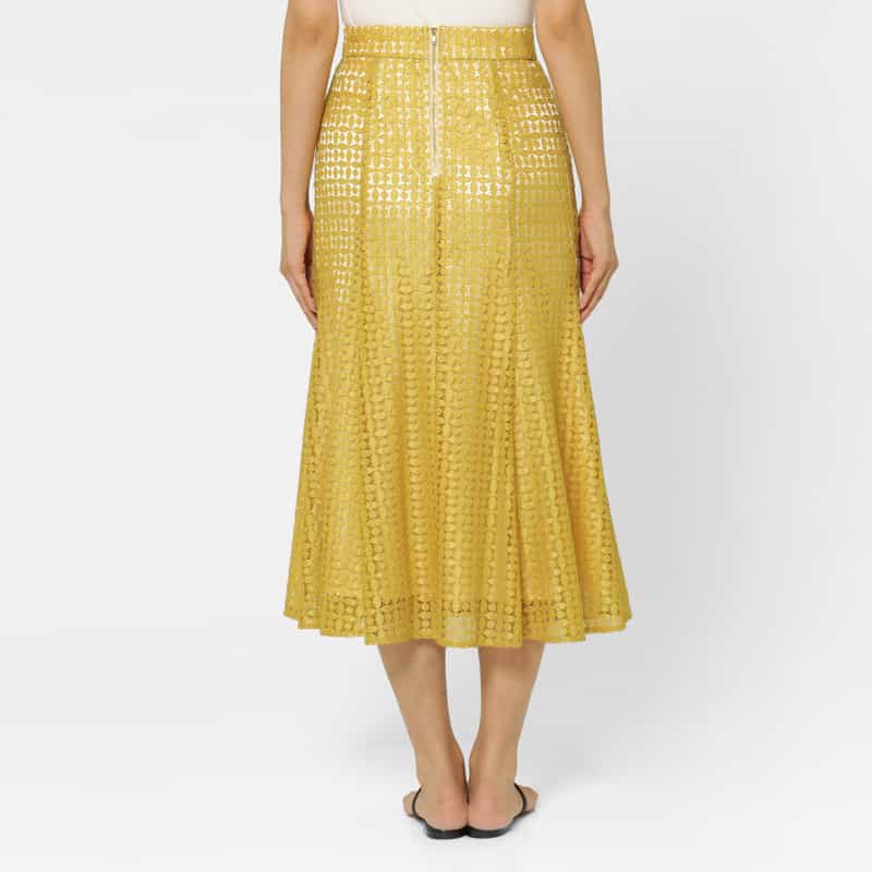 BARNEYS NEW YORK レース マーメイドスカート YELLOW