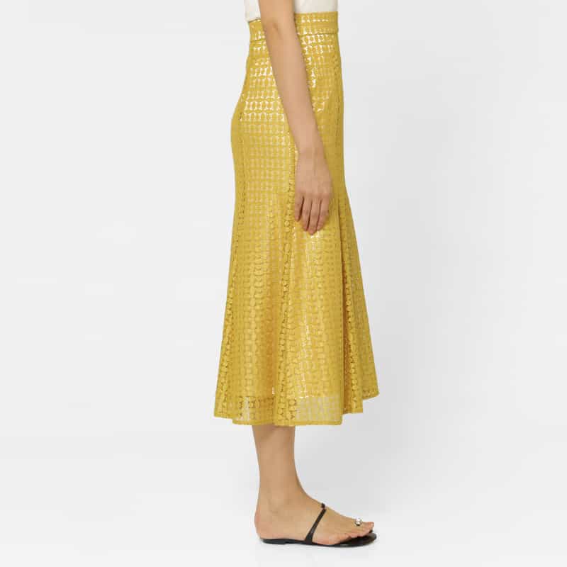BARNEYS NEW YORK レース マーメイドスカート YELLOW