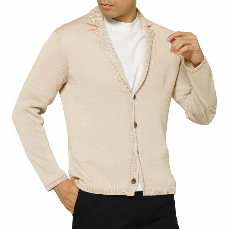 BARNEYS NEW YORK コットン素材ニットカーディガン BEIGE