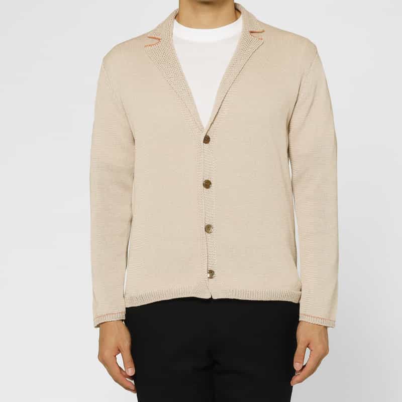 BARNEYS NEW YORK コットン素材ニットカーディガン BEIGE