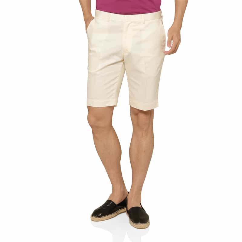 BARNEYS NEW YORK ツイル素材カジュアルショーツ WHITE