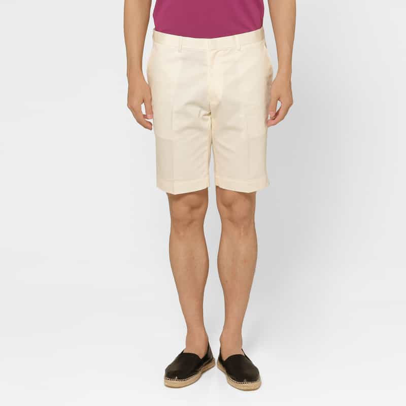 BARNEYS NEW YORK ツイル素材カジュアルショーツ WHITE