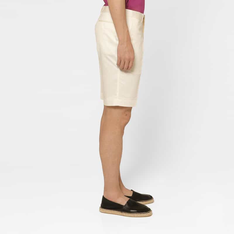 BARNEYS NEW YORK ツイル素材カジュアルショーツ WHITE
