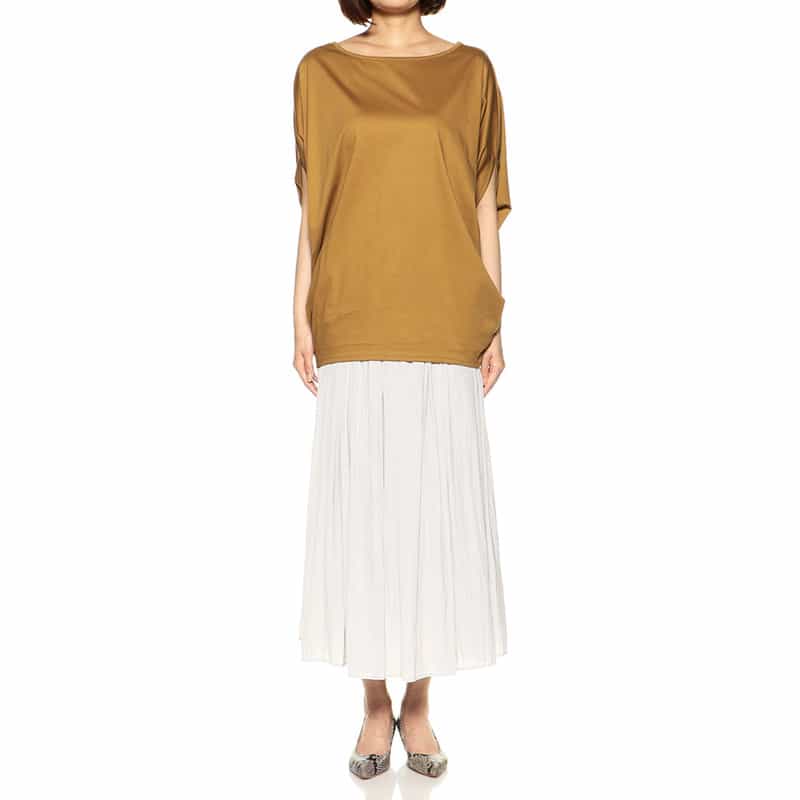 BARNEYS NEW YORK ウォッシャブルコットンドルマンビッグシルエットカットソー MUSTARD