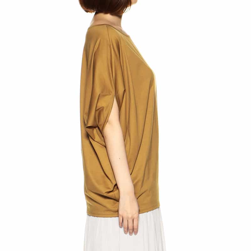 BARNEYS NEW YORK ウォッシャブルコットンドルマンビッグシルエットカットソー MUSTARD