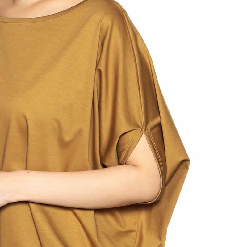 BARNEYS NEW YORK ウォッシャブルコットンドルマンビッグシルエットカットソー MUSTARD