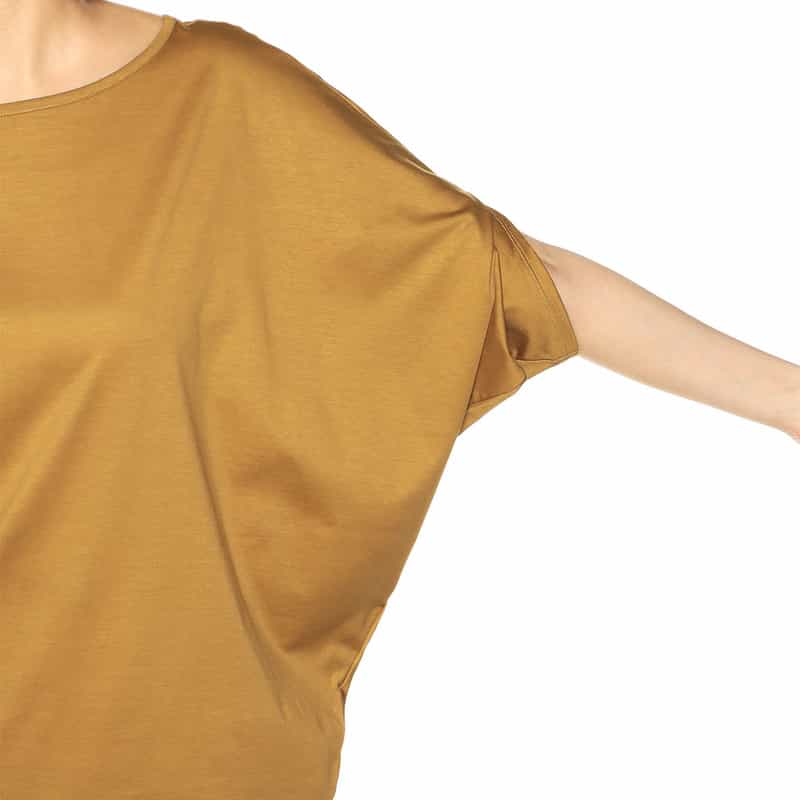 BARNEYS NEW YORK ウォッシャブルコットンドルマンビッグシルエットカットソー MUSTARD