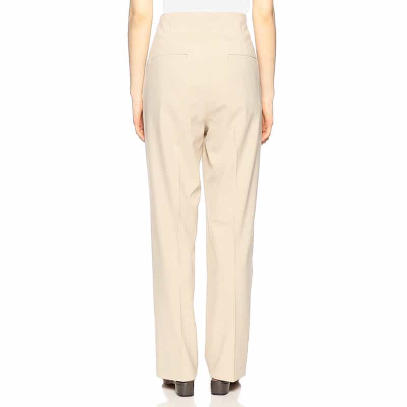 BARNEYS NEW YORK ウォッシャブルハイウエストワイドパンツ LT BEIGE