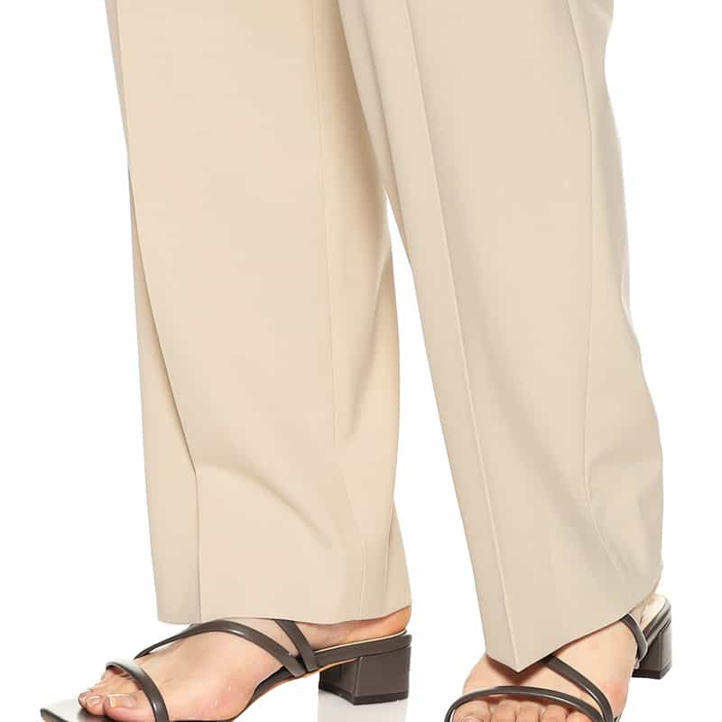 BARNEYS NEW YORK ウォッシャブルハイウエストワイドパンツ LT BEIGE