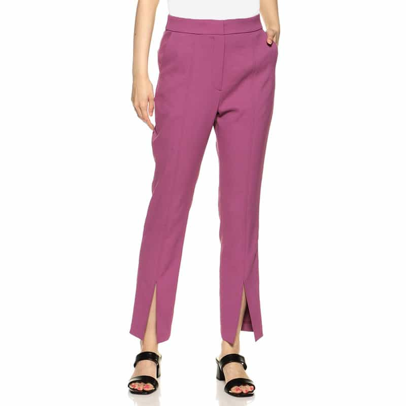 BARNEYS NEW YORK ウォッシャブルフロントスリットスリムパンツ PURPLE