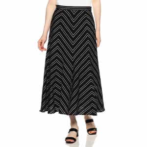 ウォッシャブルストライプ柄プリントロングスカート