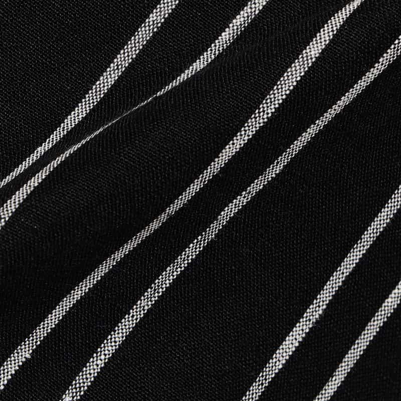 BARNEYS NEW YORK ウォッシャブルストライプ柄プリントロングスカート BLACK