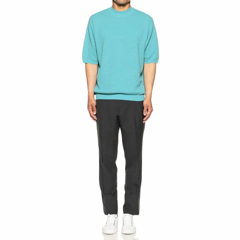 BARNEYS NEW YORK ワッフルニットTシャツ TURQUOISE