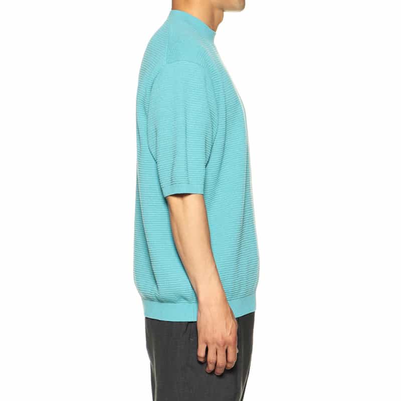BARNEYS NEW YORK ワッフルニットTシャツ TURQUOISE